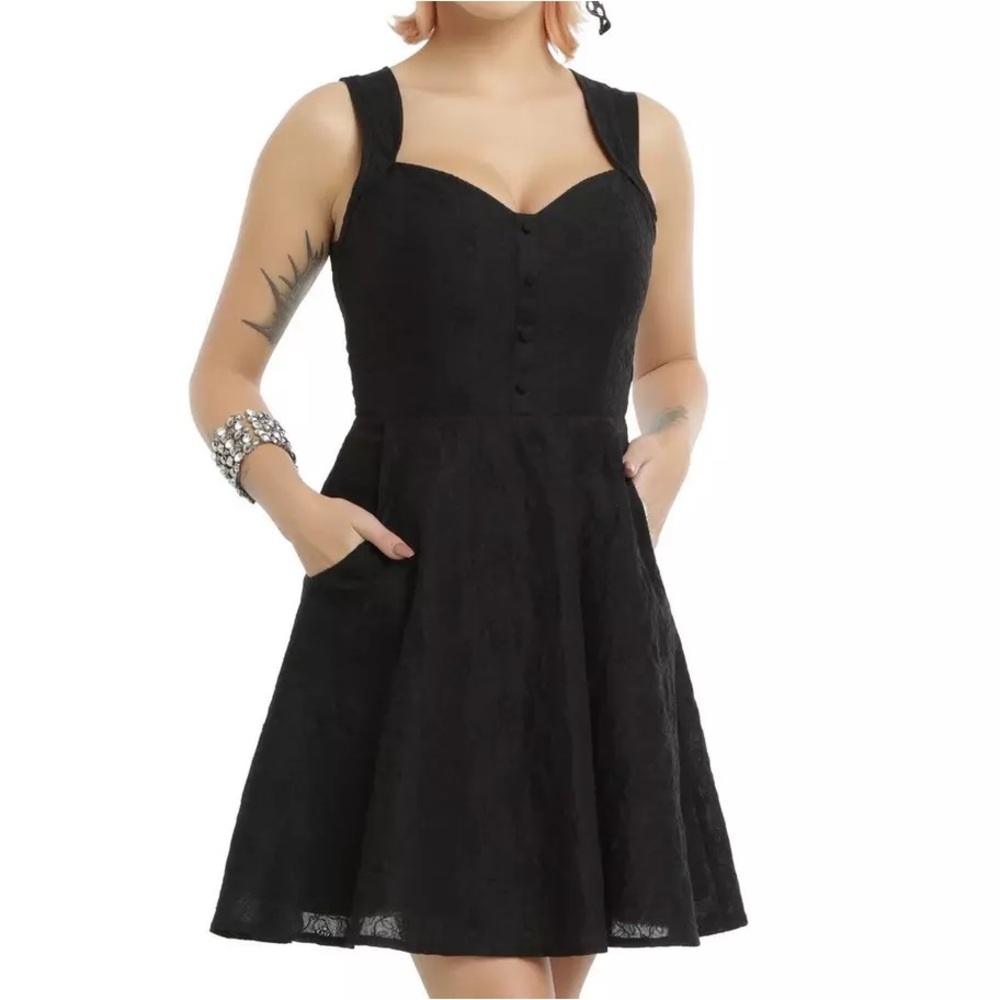 Skull Embroidered Corset Back Dress